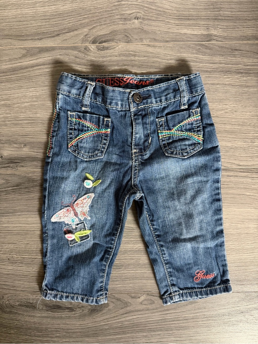 Vintage Guess Kids' Embroidered Blue Denim Jeans